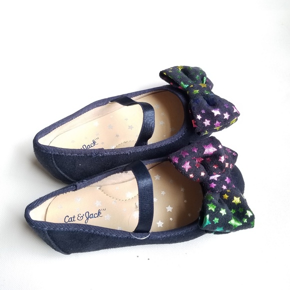 NWT Kids Girls Toddler Black Glitter Shoes-6 - Picture 2 of 2